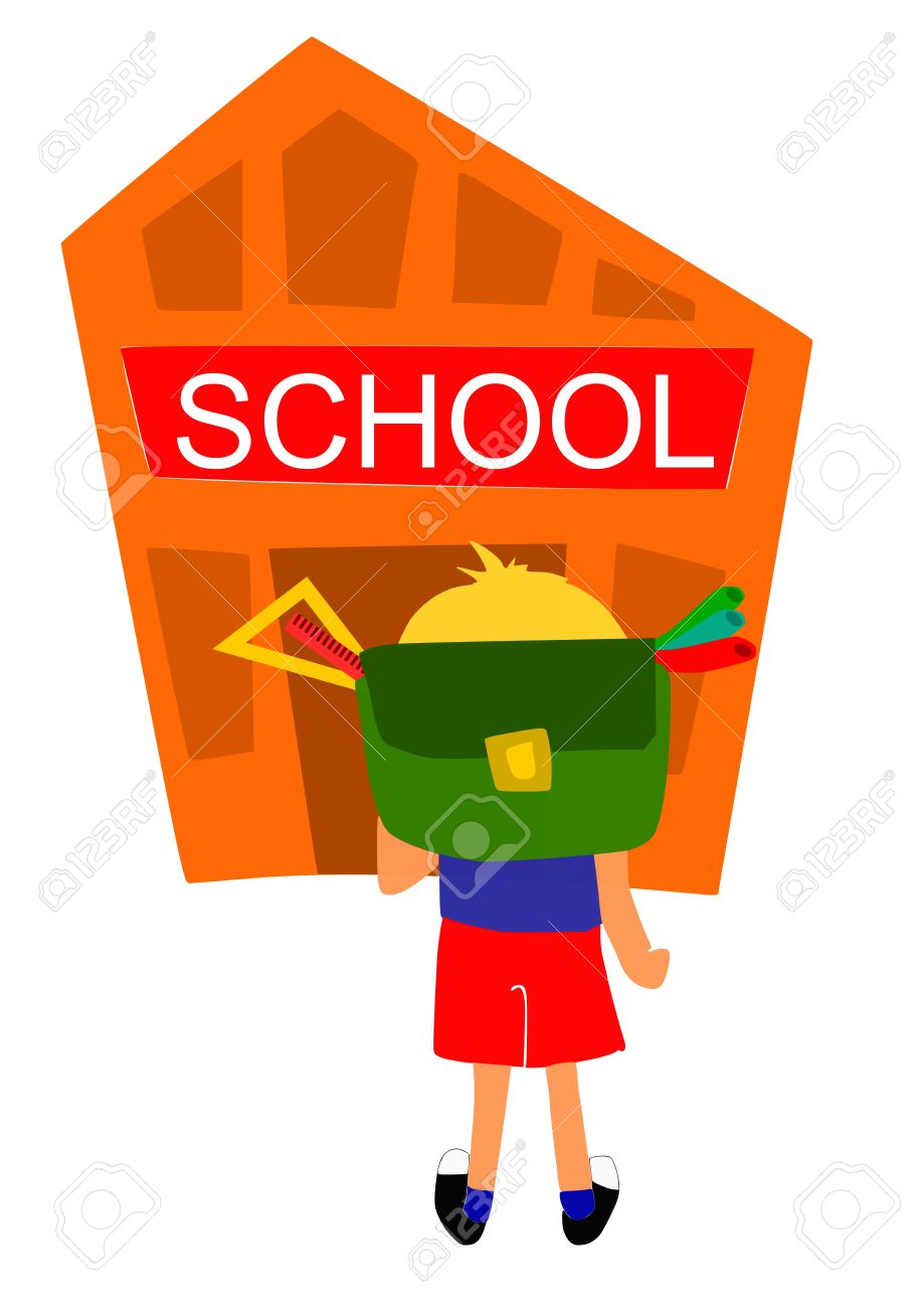 15309456-Young-bot-going-first-time-to-school--Stock-Vector